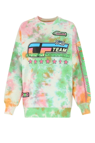 Shop Chiara Ferragni Multicolor Cotton Oversize Sweatshirt  Multicoloured  Donna S