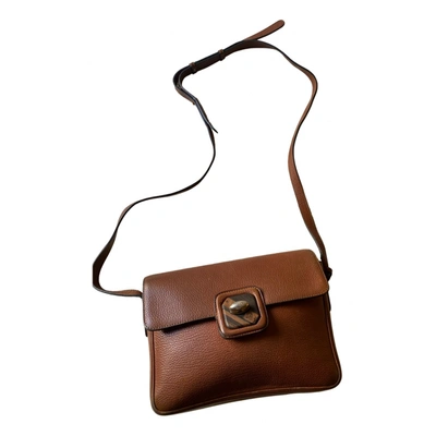 Pre-owned Delvaux Leather Crossbody Bag In Brown