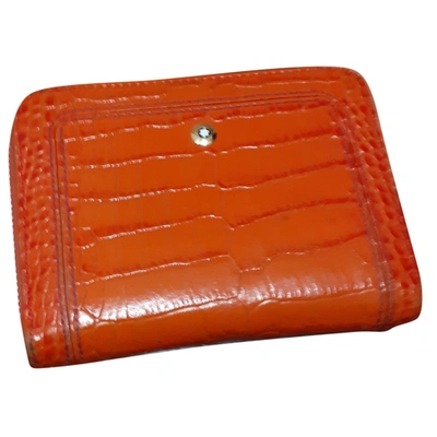 Pre-owned Montblanc Leather Wallet In Orange