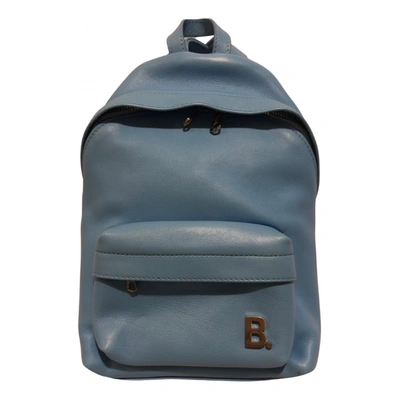 Pre-owned Balenciaga Leather Backpack In Blue