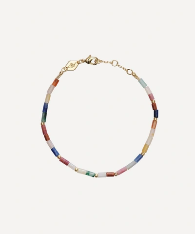 Shop Anni Lu Gold-plated Oceano Multi-stone Beaded Bracelet