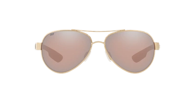 Shop Costa Woman Sunglass 6s4006 Loreto In Copper Silver Mirror