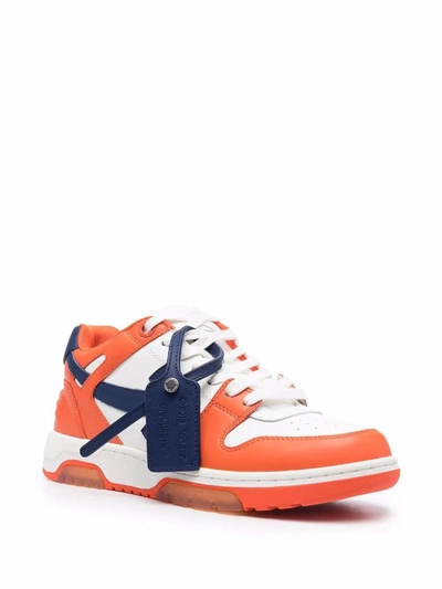 Shop Off-white Men's Orange Leather Sneakers
