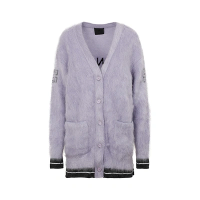 Shop Givenchy Buttoned Logo Detailed Cardigan In Purple