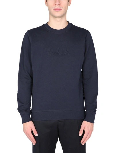 Shop Woolrich "luxe" Sweatshirt In Blue