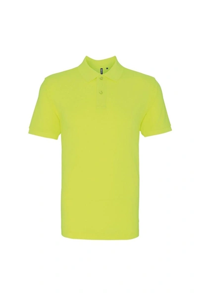 Shop Asquith & Fox Mens Plain Short Sleeve Polo Shirt In Yellow