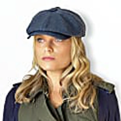 Mister Miller - Master Hatter Men's Alberts Tides Bakerboy Cap In Navy Blue Merino Lambswool In Merino