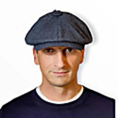 Mister Miller - Master Hatter Men's Alberts Tides Bakerboy Cap In Navy Blue Merino Lambswool In Merino