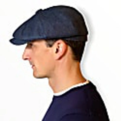 Mister Miller - Master Hatter Men's Alberts Tides Bakerboy Cap In Navy Blue Merino Lambswool In Merino