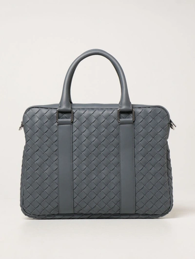 Shop Bottega Veneta Classic  Bag In Woven Leather In Grey