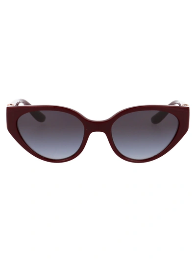 Shop Dolce & Gabbana Sunglasses In 32858g Transparent Bordeaux