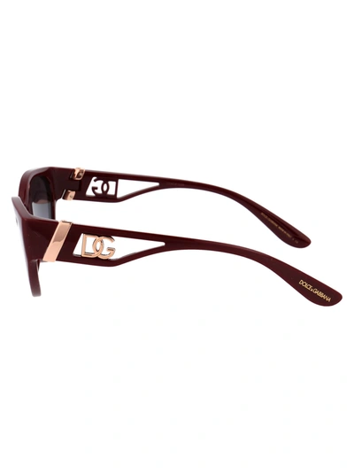 Shop Dolce & Gabbana Sunglasses In 32858g Transparent Bordeaux