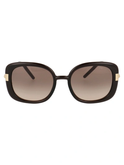 Shop Prada Eyewear Sunglasses In 05m3d0 Dark Brown Crystal