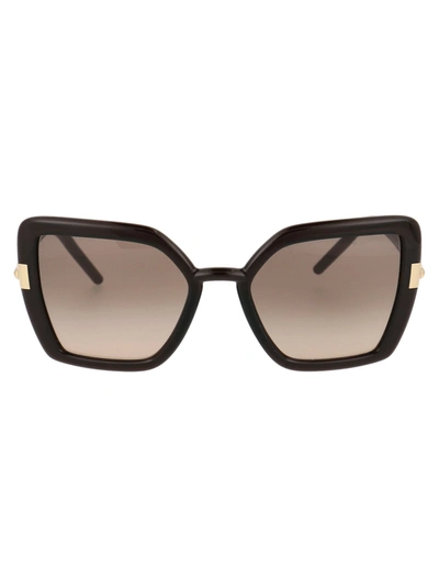 Shop Prada Eyewear Sunglasses In 05m3d0 Crystal Dark Brown