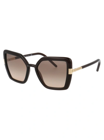 Shop Prada Eyewear Sunglasses In 05m3d0 Crystal Dark Brown