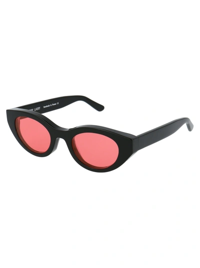 Shop Thierry Lasry Sunglasses In 101 Black Pink Lenses