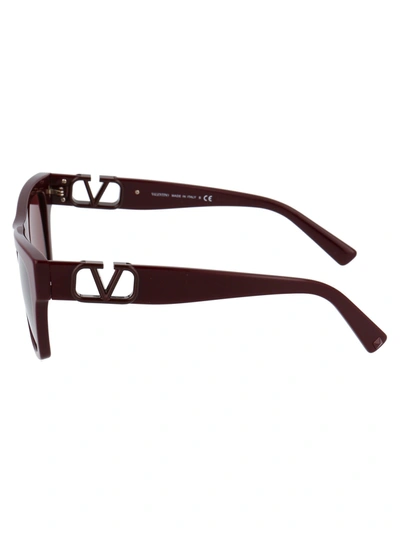 Shop Valentino Eyewear Sunglasses In Bordeaux