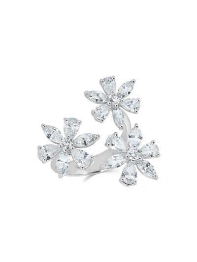 Shop Zydo Luminal 18k White Gold & Diamond Open Flower Ring