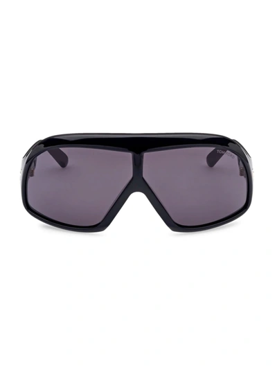 Shop Tom Ford Men's Cassius 78mm Pilot Sunglasses In Shiny Black