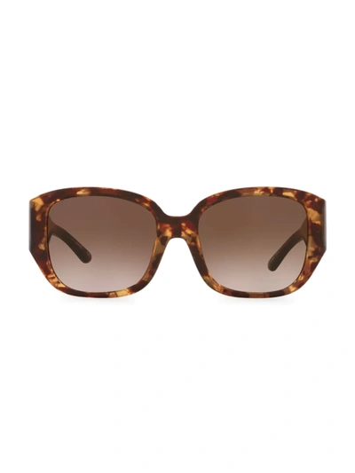 Shop Tory Burch Women's 54mm Square Sunglasses In Tortoise