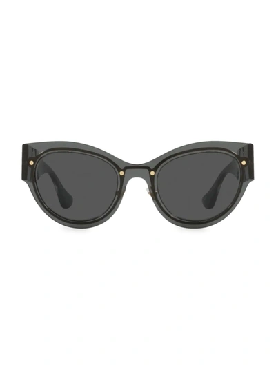 Shop Versace Women's 53mm Cat Eye Sunglasses In Transparent Dark Grey