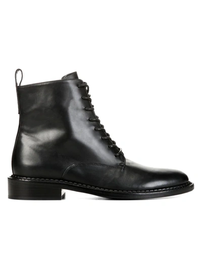 Shop Vince Cabria Leather Combat Boots In Black
