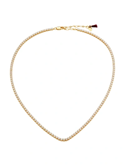 Shop Shashi Women's 18k-gold-plated & Cubic Zirconia Tennis Necklace