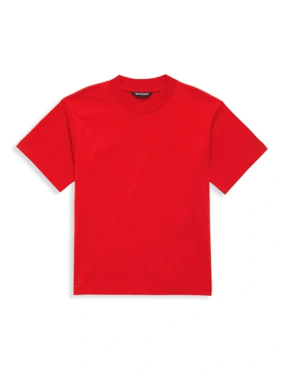 Shop Balenciaga Little Kid's & Kid's Crewneck T-shirt In Cardinal Red