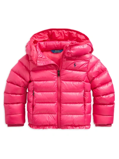Shop Polo Ralph Lauren Little Girl's & Girl's Water-repellent Down Jacket In Dark Pink