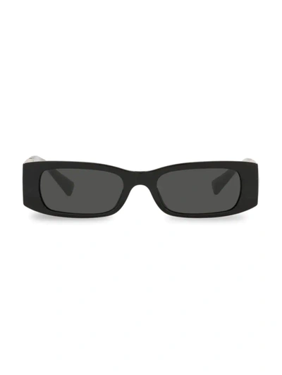 Shop Valentino 51mm Rectangular Sunglasses In Black