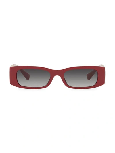Shop Valentino 51mm Rectangular Sunglasses In Red
