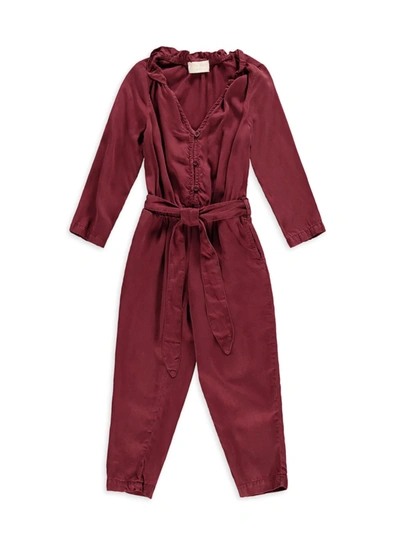 Shop Bella Dahl Little Girl's & Girl's Ruffle Jumpsuit In Wildberry