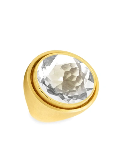 Shop Dean Davidson Women's Signature 22k Goldplated Quartz Ring In Crystal Quartz Gold