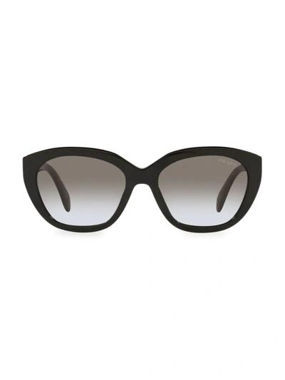 Shop Prada Women's 56mm Cat Eye Sunglasses In Black