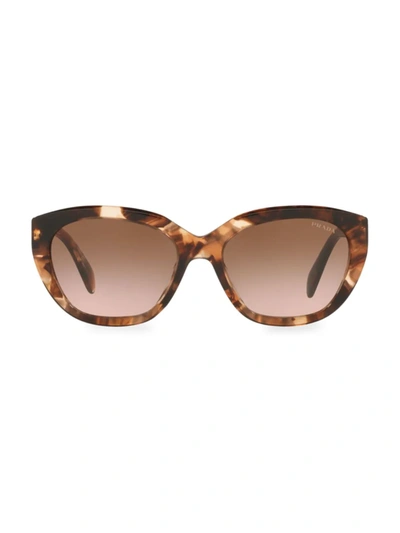 Shop Prada Women's 56mm Cat Eye Sunglasses In Caramel