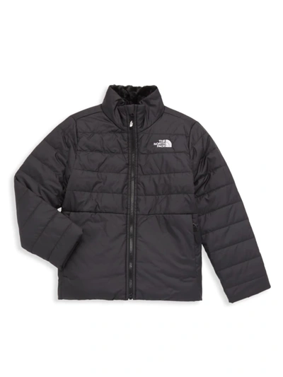 Shop The North Face Little Girl's & Girl's Reversible Mossbud Swirl Jacket In Black
