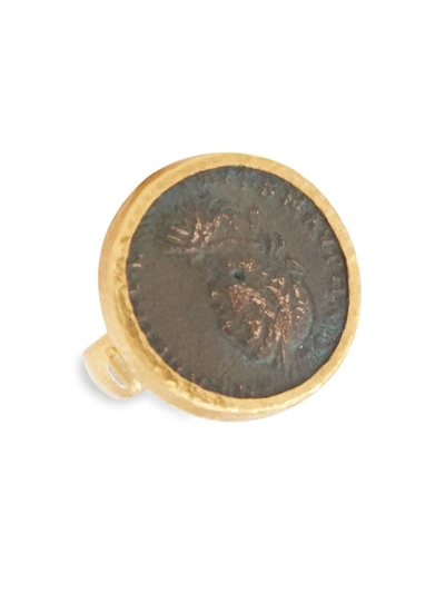 Shop Gurhan Women's Antiquities 24k Yellow Gold & Diamond Roman Coin Ring