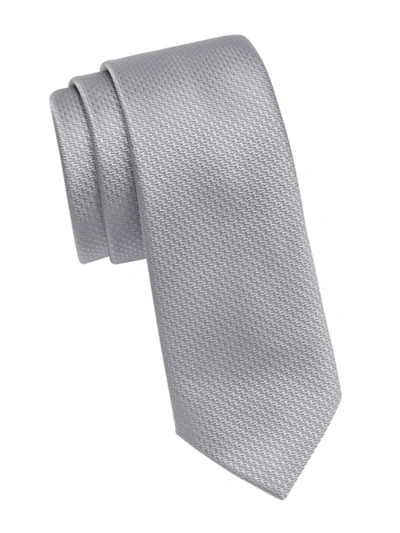 Shop Saks Fifth Avenue Men's Collection Formal Skinny Tie In Silver