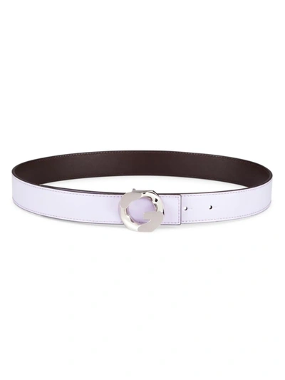 Shop Givenchy G-chain Leather Belt In Lilac