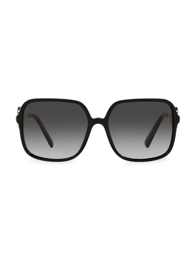 Shop Valentino 59mm Oversized Square Sunglasse In Black