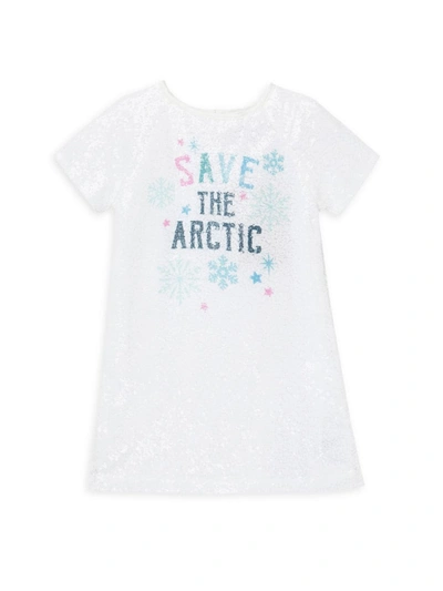 Shop Peek Little Girl's And Girl's Nature Conservancy Sequined Dress In White