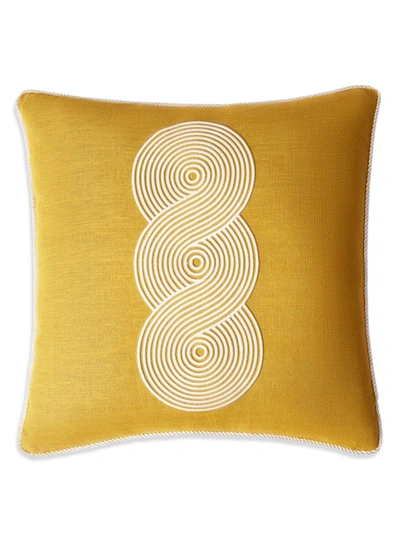 Shop Jonathan Adler Pompidou Loops Pillow In Mustard