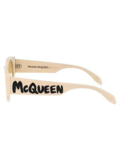 Shop Alexander Mcqueen Eyewear Sunglasses In 003 White White Yellow