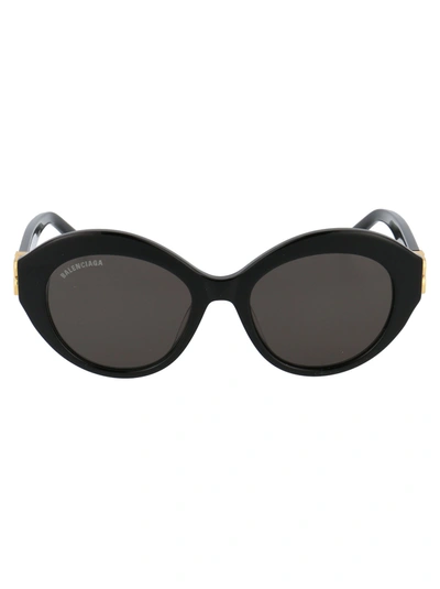 Shop Balenciaga Sunglasses In 001 Black Gold Grey