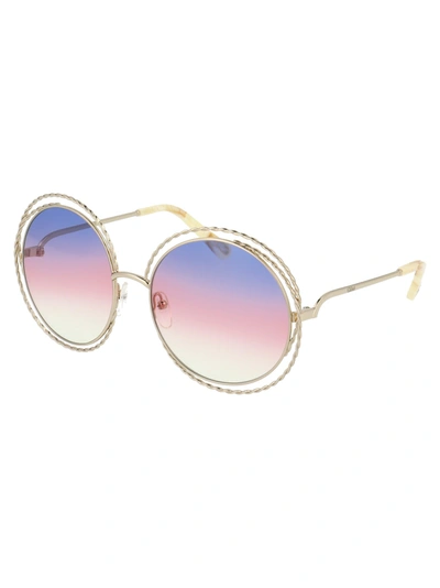 Shop Chloé Chloe Sunglasses In 779 Gold Rainbow