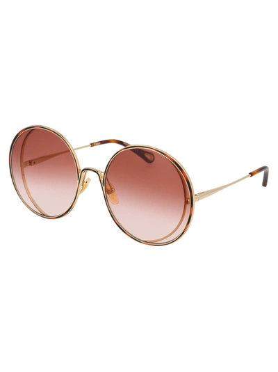 Shop Chloé Chloe Sunglasses In 002 Gold Gold Orange