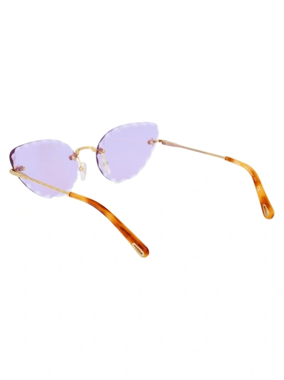 Shop Chloé Chloe Sunglasses In 852 Gold/purple