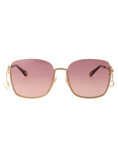 Shop Chloé Chloe Eyewear Sunglasses In 004 Gold Gold Pink