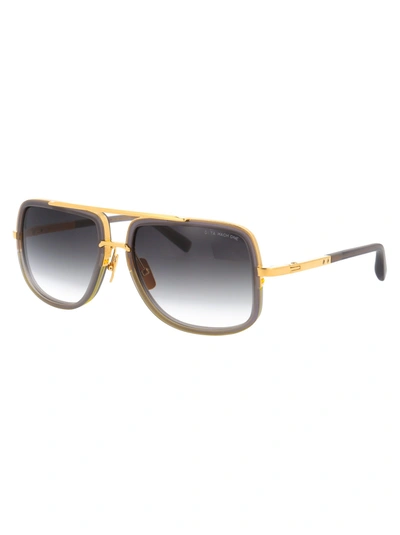 Shop Dita Sunglasses In T-gry-gld Satin Crystal Grey-yellow Gold W/ Dark G