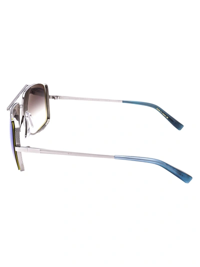 Shop Dita Sunglasses In Black Palladium W/ Dark Grey To Clear - Soft Blue Mirror - Ar